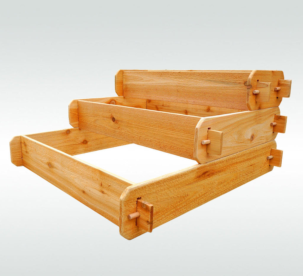 Timberlane Gardens Raised Garden Bed Kit 3 Tiered (1x3 2x3 3x3) Select Cedar Elevated Planter