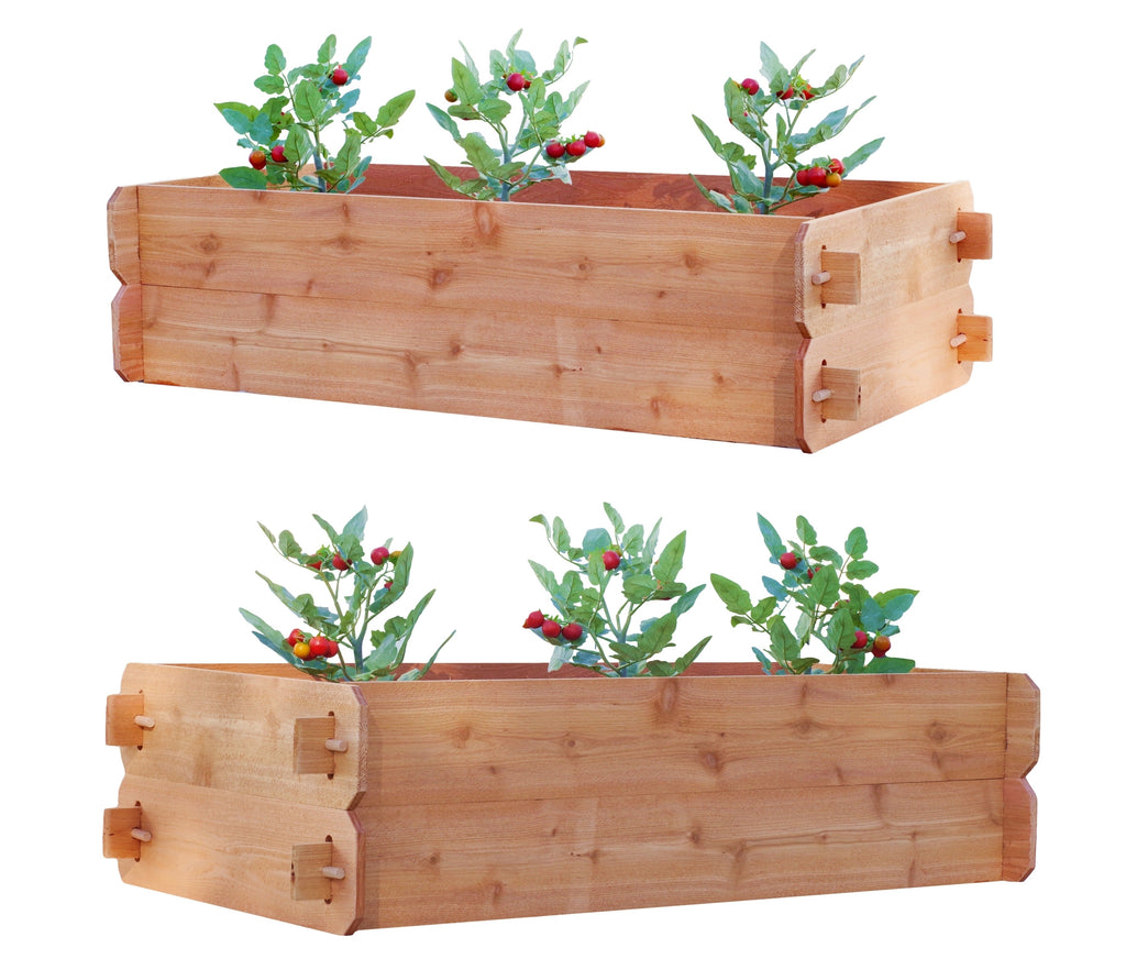 SET OF 2 Timberlane Gardens Easy Raised Garden Bed Kits. Double Deep. Select Cedar. Mortise & Tenon. 2' W x 4' L